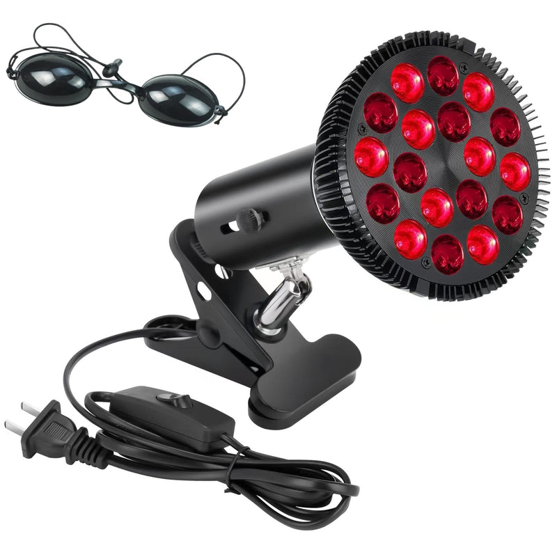 NailShow Red Light Therapy Lamp 54W 18 LEDs 660nm Red and 850nm Near Infrared Combo Bulb Red Light Therapy Compatible for Body and Face